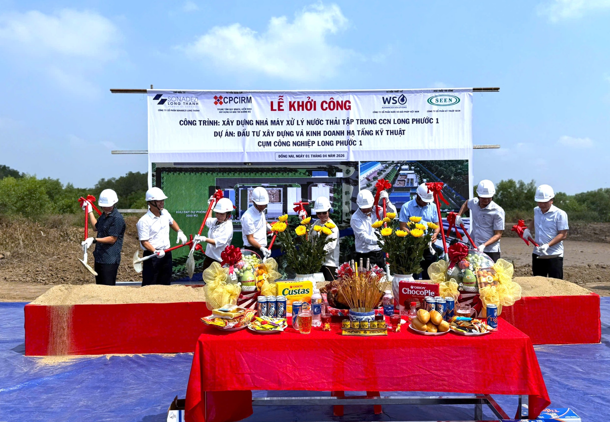 Khởi công xây dựng nhà máy xử lý nước thải tập trung Cụm công nghiệp Long Phước 1 | Công ty Cổ phần Sonadezi Long Thành